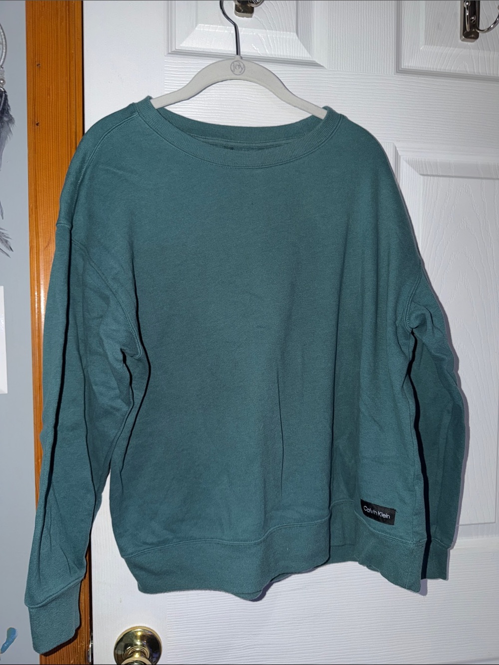 Calvin Klein muted teal crewneck sweatshirt